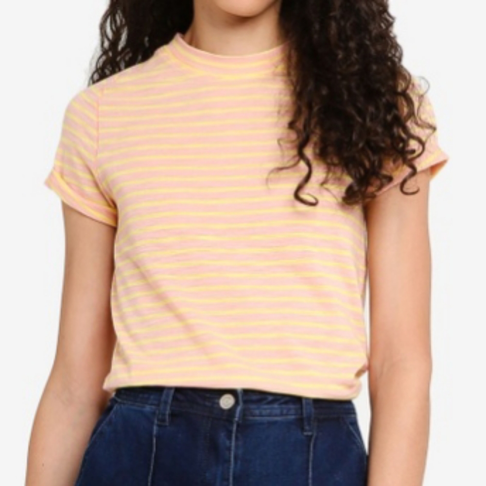 Free People Night Sky Striped Summer Rose Tee